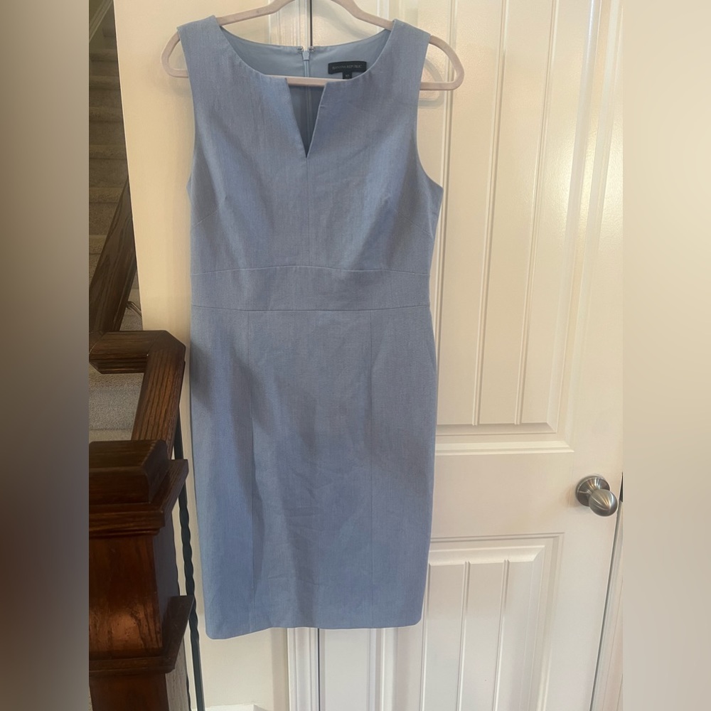 Blue sheath dress from Banana Republic